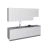 Kitchen Contemporary Collection Natural Teak & White Gloss Color Base Size 9.5Ft Wide White Gloss