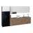 Kitchen Timekeeper Collection Black Color & Gray Base Size 13Ft Wide Natural Teak & White Gloss