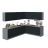 Kitchen Culinary Collection Natural Teak & White Gloss Color Base Size 10Ft Wide Black