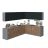 Kitchen Culinary Collection Natural Teak & White Gloss Color Base Size 10Ft Wide Natural Teak & Black