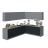 Kitchen Culinary Collection Natural Teak & White Gloss Color Base Size 10Ft Wide Black & Gray