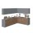 Kitchen Culinary Collection Natural Teak & White Gloss Color Base Size 10Ft Wide Natural Teak & Gray