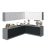 Kitchen Culinary Collection Natural Teak & White Gloss Color Base Size 10Ft Wide Black & White Gloss