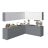 Kitchen Culinary Collection Natural Teak & White Gloss Color Base Size 10Ft Wide Gray & White Gloss