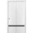 Sliding Closet Bi-fold Doors | Planum 0012 White Silk and Aluminum Strips | Sturdy Tracks Moldings Trims Hardware Set | Wood Solid Bedroom Wardrobe Doors White