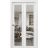 Sliding Closet Bi-fold Doors | Lucia 2166 White Silk with Clear Glass | Sturdy Tracks Moldings Trims Hardware Set | Wood Solid Bedroom Wardrobe Doors  White