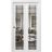 Sliding Closet Bi-fold Doors | Lucia 2266 White Silk with Clear Glass and Aluminum Strips | Sturdy Tracks Moldings Trims Hardware Set | Wood Solid Bedroom Wardrobe Doors White