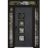 Front Exterior Prehung Aluminum Door / Cynex 6106 Dark Stone / Entry Steel Metal Modern Painted W14+36+14"xH80+16" Right-hand Inswing Dark Stone