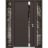 Front Exterior Prehung Steel Door / Cynex 6777 Black / Stainless Inserts Single Modern Painted Brown