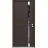 Front Exterior Prehung Aluminum Door / Cynex 6777 Brown / Entry Steel Metal Modern Painted W36"xH80" Right-hand Inswing Brown
