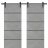 Sliding Double Barn Doors with Hardware | Planum 0015 Oak and Aluminum Strips | 13FT Rail Hangers Sturdy Set | Modern Solid Panel Interior Hall Bedroom Bathroom Door Concrete