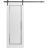 Sliding Barn Door with Hardware | Planum 0888 Painted White with Frosted Glass | 6.6FT Rail Hangers Sturdy Set | Modern Solid Panel Interior Doors-18" x 80" Painted White