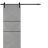 Sliding Barn Door with Hardware | Planum 0014 Concrete and Aluminum Strips | 6.6FT Rail Hangers Sturdy Set | Modern Solid Panel Interior Doors Concrete
