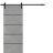 Sliding Barn Door with Hardware | Planum 0015 Oak and Aluminum Strips | 6.6FT Rail Hangers Sturdy Set | Modern Solid Panel Interior Doors Concrete