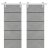 Sturdy Double Barn Door with Hardware | Planum 0015 White Silk and Aluminum Strips | Silver 13FT Rail Hangers Heavy Set | Modern Solid Panel Interior Doors Concrete