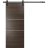 Sturdy Barn Door with Hardware | Planum 0110 Black Matte and Aluminum Strips | 6.6FT Rail Hangers Heavy Set | Modern Solid Panel Interior Doors Chocolate Ash