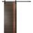 Sturdy Barn Door with Hardware | Planum 1010 Black Matte and Aluminum Strips | 6.6FT Rail Hangers Heavy Set | Modern Solid Panel Interior Doors Chocolate Ash