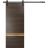 Sturdy Barn Door with Hardware | Planum 2010 Black Matte and Aluminum Strips | 6.6FT Rail Hangers Heavy Set | Modern Solid Panel Interior Doors Chocolate Ash