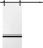 Sliding Barn Door with Hardware | Planum 0012 Natural Veneer and Aluminum Strips | 6.6FT Rail Hangers Sturdy Set | Modern Solid Panel Interior Doors White