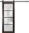 Sturdy Barn Door Frosted Tempered Glass | Planum 2132 Chocolate Ash with Frosted Glass and Aluminum Strips | 6.6FT Black Rail Hangers Heavy Hardware Set | Modern Solid Panel Interior Doors Chocolate Ash