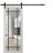 Sturdy Barn Door | Lucia 2266 White Silk with Clear Glass and Aluminum Strips | 6.6FT Black Rail Hangers Heavy Hardware Set | Modern Solid Panel Interior Doors White