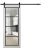 Sturdy Barn Door | Lucia 2466 Matte Black with Clear Glass and Aluminum Strips | 6.6FT Black Rail Hangers Heavy Hardware Set | Modern Solid Panel Interior Doors White