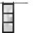 Sturdy Barn Door | Lucia 2552 Chocolate Ash with Frosted Glass | 6.6FT Rail Hangers Heavy Hardware Set | Solid Panel Interior Doors Black Matte