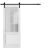 Sturdy Barn Door | Felicia 3309 White Silk with Frosted Glass | 6.6FT Rail Hangers Heavy Hardware Set | Solid Panel Interior Doors White