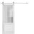 Sturdy Barn Door | Felicia 3309 White Silk with Frosted Glass | Silver 6.6FT Rail Hangers Heavy Hardware Set | Solid Panel Interior Doors White