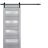 Sturdy Barn Door | Veregio 7455 Antracite with Frosted Glass | 6.6FT Rail Hangers Heavy Hardware Set | Solid Panel Interior Doors Matte Grey