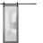 Sturdy Barn Door Frosted Tempered Glass | Planum 2102 Chocolate Ash with Frosted Glass | 6.6FT Black Rail Hangers Heavy Hardware Set | Modern Solid Panel Interior Doors Ginger Ash