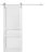 Sliding Barn Door with 6.6ft Hardware | Lucia 31 White Silk | Rail Hangers Sturdy Silver Set | 3 Paneled Shaker Wooden Solid Panel Interior Doors White