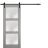 Sturdy Barn Door | Lucia 2552 Chocolate Ash with Frosted Glass | 6.6FT Rail Hangers Heavy Hardware Set | Solid Panel Interior Doors Ginger Ash