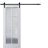 Sturdy Barn Door | Veregio 7412 Matte Grey with Frosted Glass | 6.6FT Rail Hangers Heavy Hardware Set | Solid Panel Interior Doors White