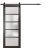 Sturdy Barn Door | Quadro 4002 Cognac Oak with Frosted Glass | 6.6FT Rail Hangers Heavy Hardware Set | Solid Panel Interior Doors Chocolate Ash