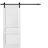 Sliding Barn Door with Hardware | Lucia 31 White Silk | 6.6FT Rail Hangers Sturdy Set | 3 Paneled Shaker Wooden Solid Panel Interior Doors White