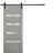 Sliding Barn Door with Hardware | Quadro 4113 White Silk with Frosted Glass | 6.6FT Rail Hangers Sturdy Set | Lite Wooden Solid Panel Interior Doors Ginger Ash