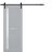 Sturdy Barn Door | Veregio 7288 Matte Grey with Frosted Glass | 6.6FT Rail Hangers Heavy Hardware Set | Solid Panel Interior Doors Matte Grey