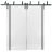 Barn Bypass Doors with 6.6ft Hardware | Planum 0016 Concrete and Aluminum Strips | Sturdy Heavy Duty Rails Kit Steel Set | Double Sliding Door White