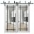 Sliding Closet Barn Bypass Doors | Lucia 2266 Matte Black with Clear Glass and Aluminum Strips | Sturdy 6.6ft Rails Hardware Set | Wood Solid Bedroom Wardrobe Doors White