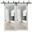 Sliding Closet Barn Bypass Doors | Lucia 2166 Matte Black with Clear Glass | Sturdy 6.6ft Rails Hardware Set | Wood Solid Bedroom Wardrobe Doors White
