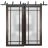 Sliding Closet Barn Bypass Doors with Hardware | Planum 2112 Matte Black with Frosted Glass and Aluminum Strips | Sturdy 6.6ft Rails Hardware Set | Modern Wood Solid Bedroom Wardrobe Doors Chocolate Ash