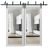 Sliding Closet Barn Bypass Doors | Lucia 2666 White Silk with Clear Glass and Aluminum Strips | Sturdy 6.6ft Rails Hardware Set | Wood Solid Bedroom Wardrobe Doors White