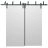Barn Bypass Doors with 6.6ft Hardware | Planum 0770 Painted White Matte | Sturdy Heavy Duty Rails Kit Steel Set | Double Sliding Door Painted White