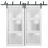 Sliding Closet Barn Bypass Doors | Lucia 2552 Oak with Frosted Glass | Sturdy 6.6ft Rails Hardware Set | Wood Solid Bedroom Wardrobe Doors  White