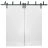 Sliding Closet Barn Bypass Doors | Planum 0010 Ginger Ash | Sturdy Top Mount 6.6ft Rails Hardware Set | Wood Solid Bedroom Wardrobe Doors  White