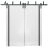 Barn Bypass Doors with 6.6ft Hardware | Planum 0011 Walnut and Aluminum Strips | Sturdy Heavy Duty Rails Kit Steel Set | Double Sliding Door White