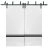 Barn Bypass Doors with 6.6ft Hardware | Planum 0012 Concrete and Aluminum Strips | Sturdy Heavy Duty Rails Kit Steel Set | Double Sliding Door White