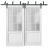 Sliding Closet Barn Bypass Doors | Felicia 3309 White Silk with Frosted Glass | Sturdy 6.6ft Rails Hardware Set | Wood Solid Bedroom Wardrobe Doors  White