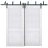 Sliding Closet Barn Bypass Doors | Veregio 7411 Antracite | Sturdy 6.6ft Rails Hardware Set | Wood Solid Bedroom Wardrobe Doors  White
